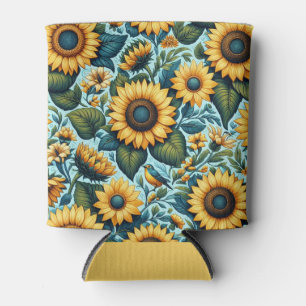 Summer/sunflower/bird Can Cooler
