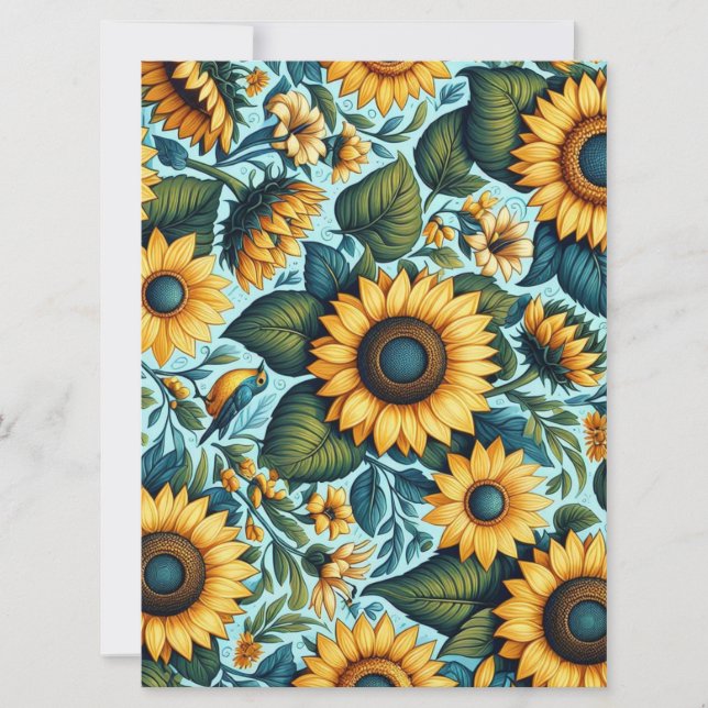 Summer/sunflower/bird Holiday Card (Front)