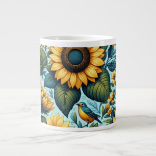 Summer/sunflower/bird Large Coffee Mug