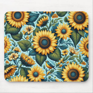 Summer/sunflower/bird Mouse Mat