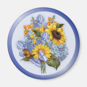 Summer Sunflower Bouquet Magnet
