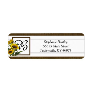 Summer Sunflower Burlap Return Address Label