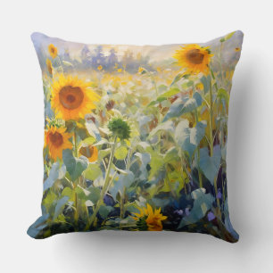Summer Sunflower Field Cushion