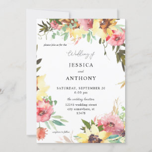 Summer Sunflower Floral Wedding 2 Invitation