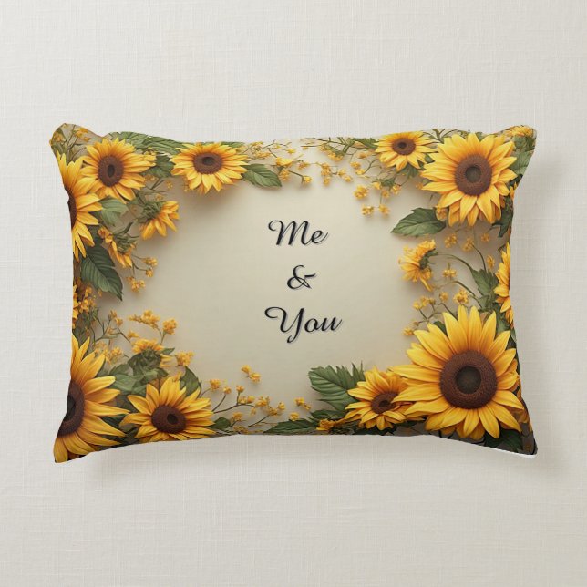Summer Sunflower Garden Design Decorative Cushion (Front)