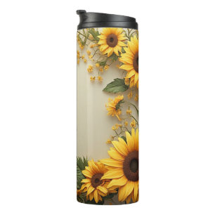 Summer Sunflower Garden Design Thermal Tumbler