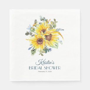 Summer Sunflower Luncheon Sized Party Napkin