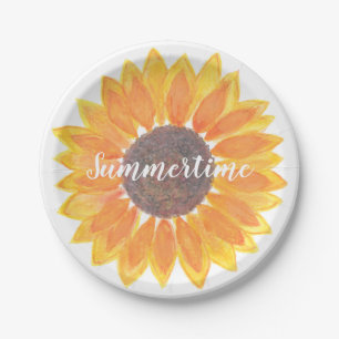 Summer Sunflower Paper Plate