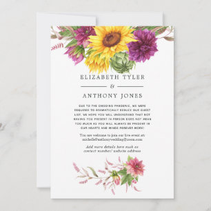Summer Sunflower Reduced Wedding Guest List Announcement