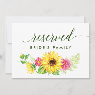 Summer Sunflower Reserved Sign Invitation