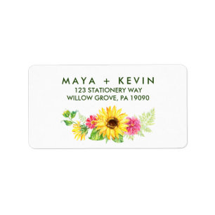Summer Sunflower Wedding Label