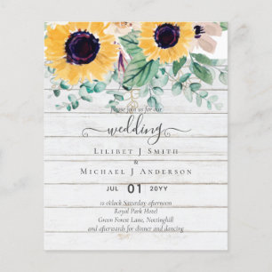 Summer Sunflowers Eucalyptus Greenery Wedding Flye Flyer