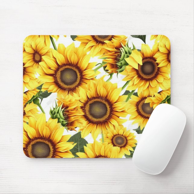 Summer Sunflowers Flower Country Vibe Gardener  Mouse Mat (With Mouse)