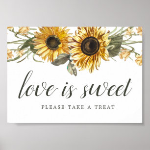 Summer Sunflowers Wedding Dessert Table Sign