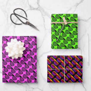 Summer sunglasses neon color wrapping paper sheets