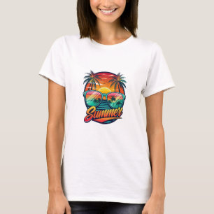 Summer Sunglasses T-Shirt – Tropical Sunset Reflec