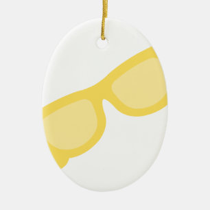 Summer sunglasses yellow hipster eyewear glasses ceramic tree decoration