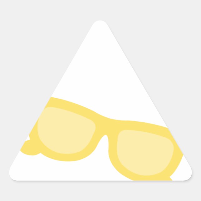 Summer sunglasses yellow hipster eyewear glasses triangle sticker (Front)