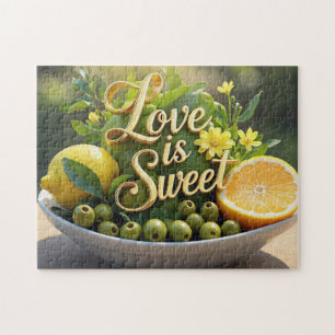 Summer sunny Lemons, olives, citrus slices  Jigsaw Puzzle