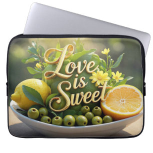 Summer sunny Lemons, olives, citrus slices Laptop Sleeve