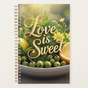 Summer sunny Lemons, olives, citrus slices Planner