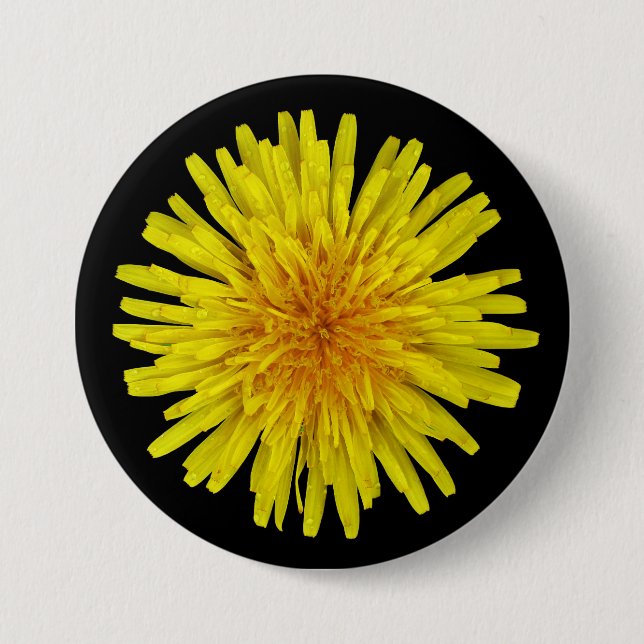 Summer Sunny Yellow Dandelion Flower on any Colour 7.5 Cm Round Badge (Front)