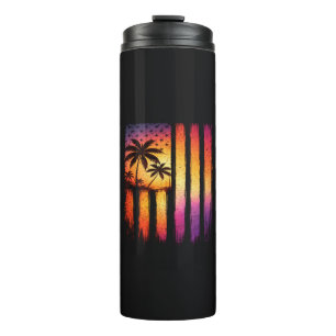 Summer Sunset American Vintage 4th Of July Thermal Tumbler