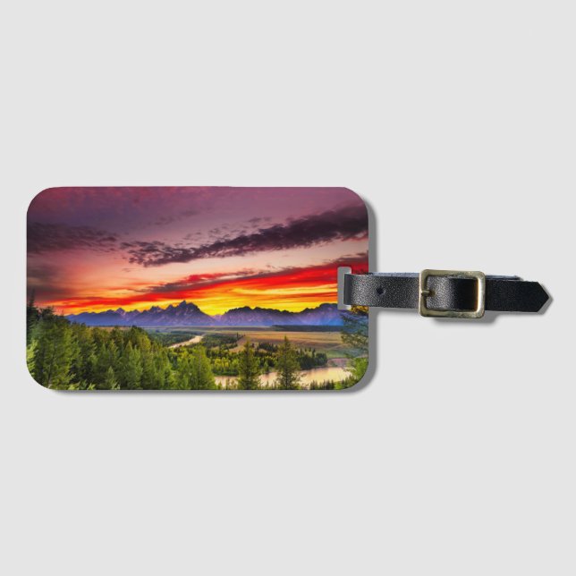 Summer Sunset at Snake River Overlook Luggage Tag (Front Horizontal)