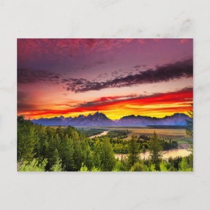 Summer Sunset at Snake River Overlook Postcard