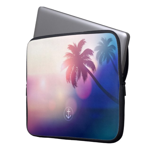 Summer Sunset Beach Laptop Sleeve (Front Left)