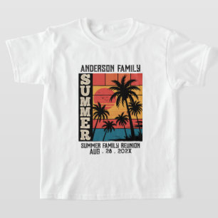Summer Sunset Beach Palm Tree Family Reunio T-Shirt