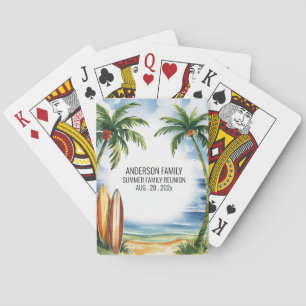 Summer Sunset Beach Palm Tree Family Reunion Poker Playing Cards
