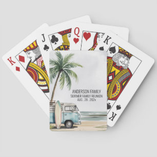Summer Sunset Beach Palm Tree Family Reunion Poker Playing Cards