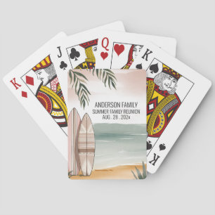 Summer Sunset Beach Palm Tree Family Reunion Poker Playing Cards