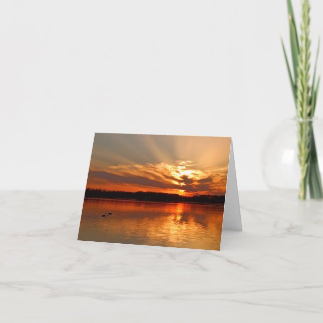 Summer sunset blank notecard (Front)