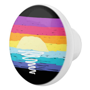 Summer Sunset Ceramic Knob (Black Multi)