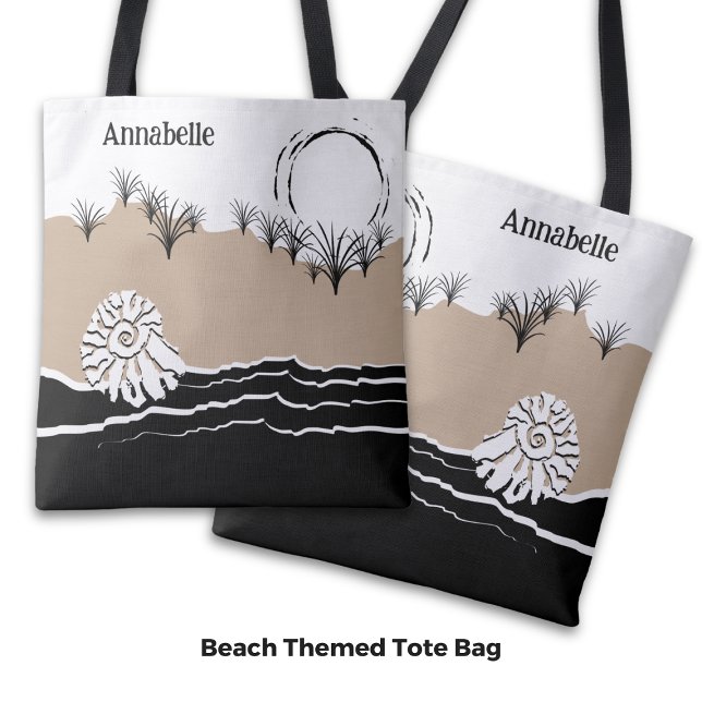 Summer Sunset Dune Sand Sea Shell Name Tote Bag (Summer Sunset Dune Sand Sea Shell Name Tote Bag)