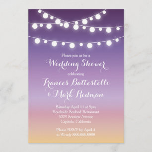Summer Sunset Lights Bridal Wedding Shower Invitation