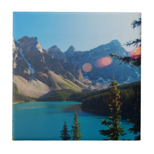 Summer Sunset   Moraine Lake, Canada Tile