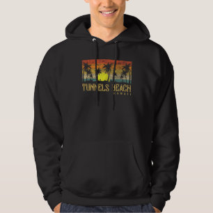 Summer Sunset Palm Tree Vintage Hawaii Tunnels Bea Hoodie
