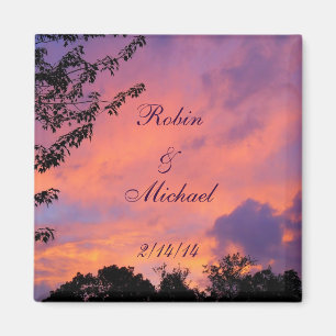 Summer Sunset Romantic Magnets