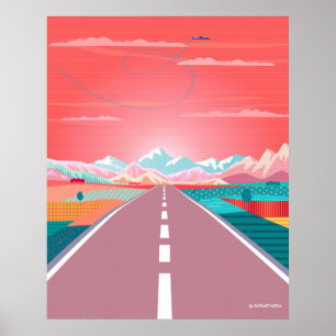 Summer Sunset Sky, Road Trip to Rocky Mountain Poster