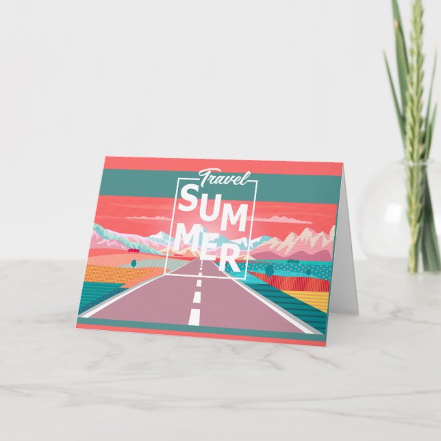 Summer Sunset Sky, Road Trip to Rocky Mountain Thank You Card (Front)