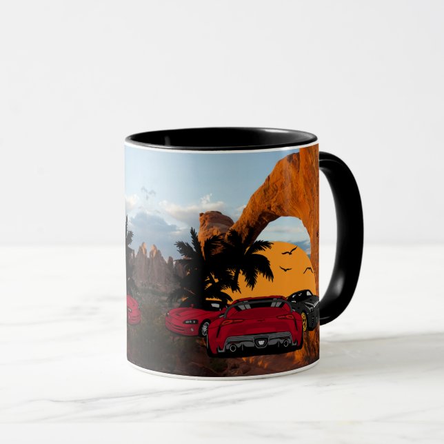 Summer Sunset Sky Road Trip Vibes Mug (Front Right)