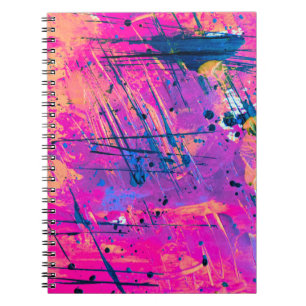 Summer Sunset Splatter Paint Abstract Notebook