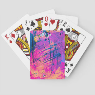 Summer Sunset Splatter Paint Abstract Playing Cards
