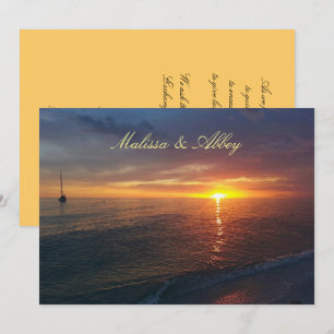 Summer Sunset, Tropical Wedding Invitation