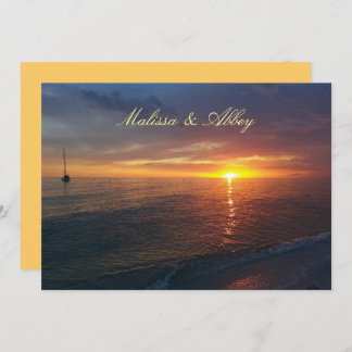 Summer Sunset, Tropical Wedding  Invitation