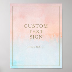 Summer Sunset Watercolor Cards and Gifts Custom Poster