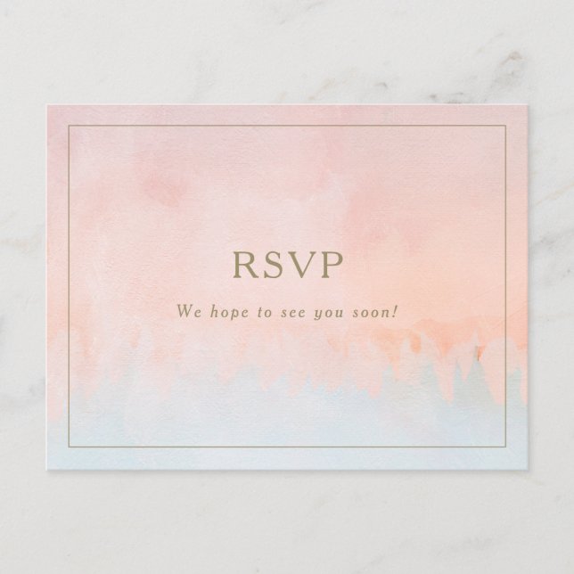 Summer Sunset Watercolor Menu Choice RSVP Card (Front)